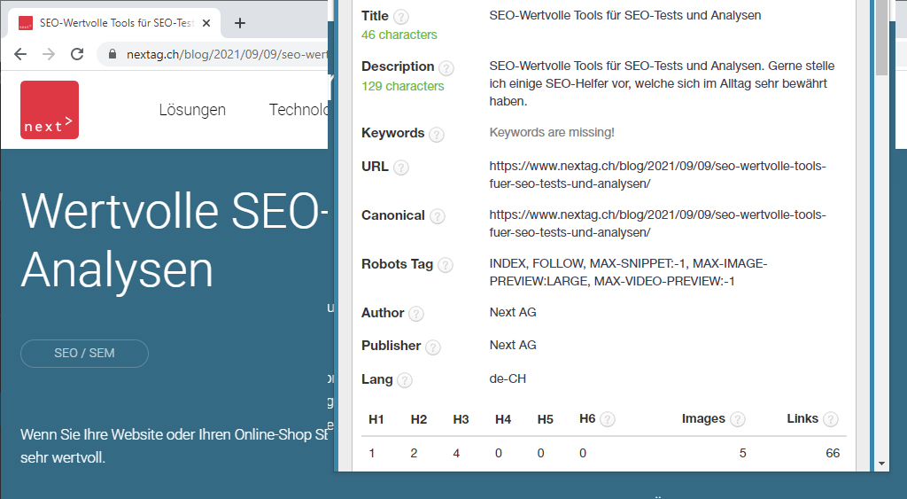 SEO Analyse Tools