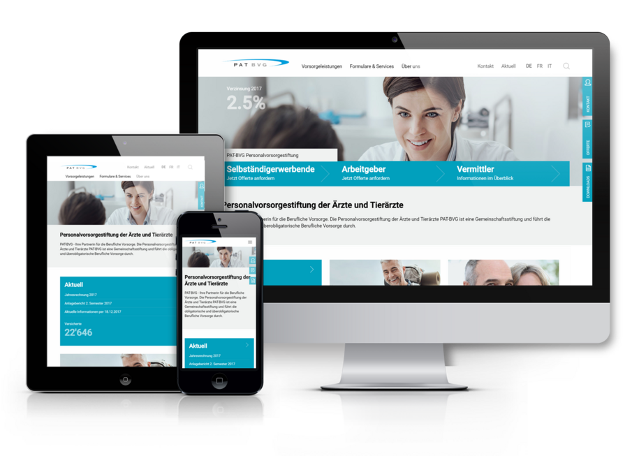 Mehrsprachiges responsive Website mit CMS für PAT-BVG