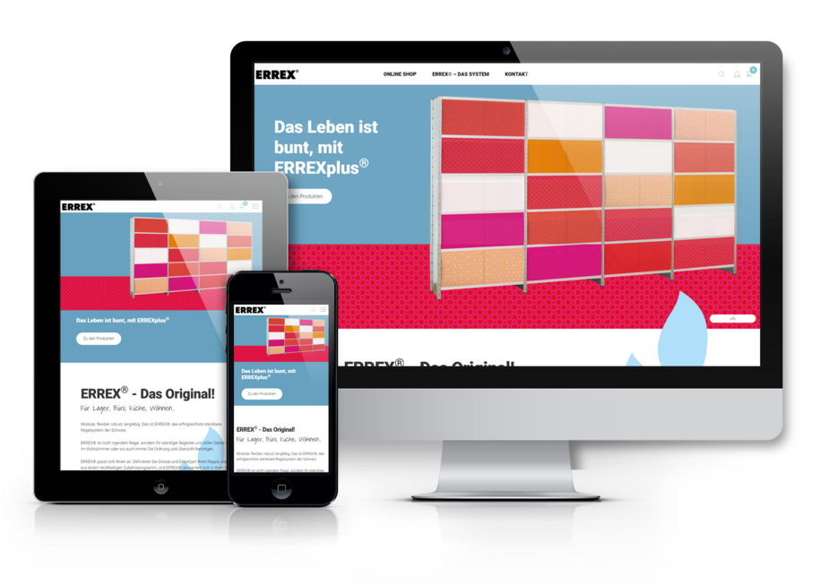 WooCommerce Online Shop für ERREX Regale, Digitale Markenführung