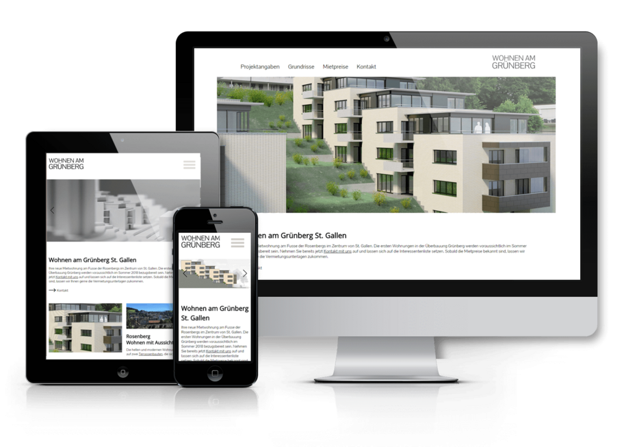 responsive Website für Wohnen am Grünberg