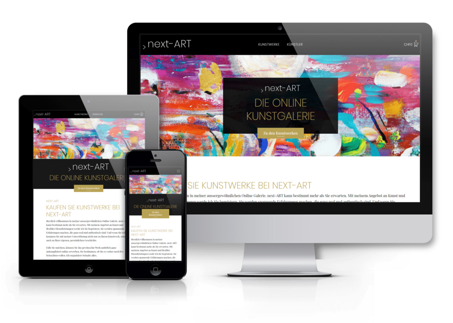 Next-Art Website und Online Shop