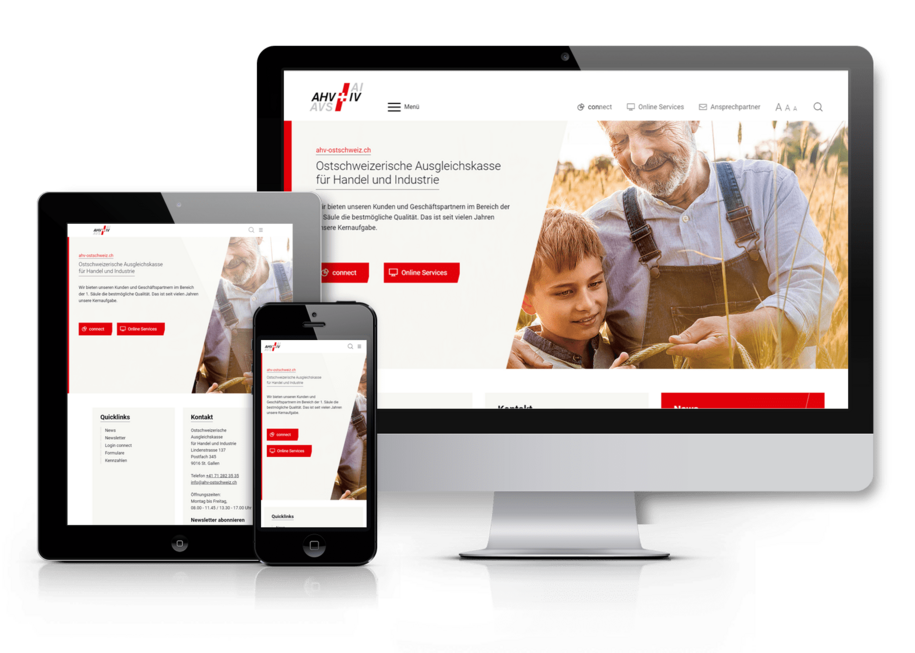 AHV Ostschweiz Webdesign und Umsetzung mit TYPO3