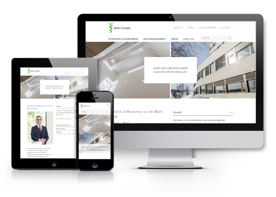 Berit Klinik responsive Website mit Wordpress