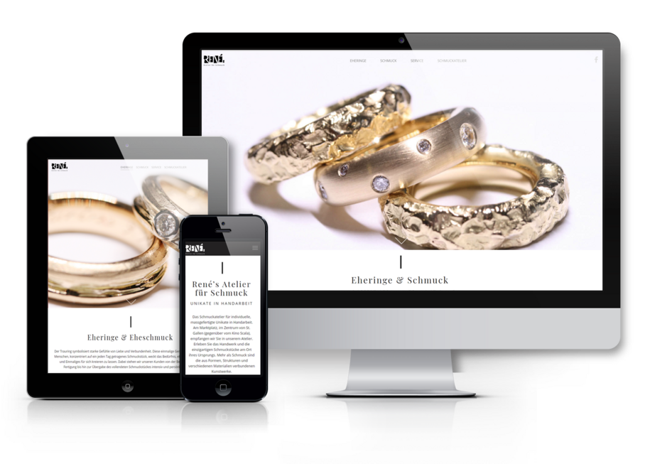 Webdesign und technische Umsetzung für René's Atelier für Schmuck