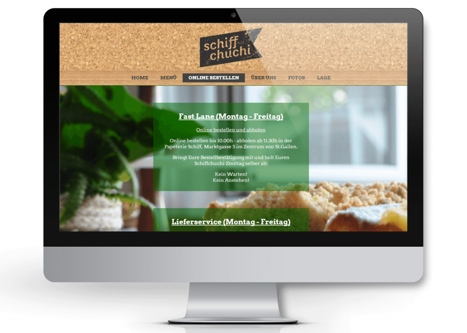 Website mit Bestellfunktion für Schiffchuchi