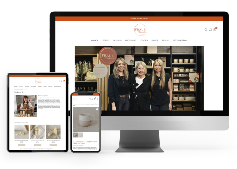 Onlineshop und Website für Frauegschichte mit WooCommerce und WordPress