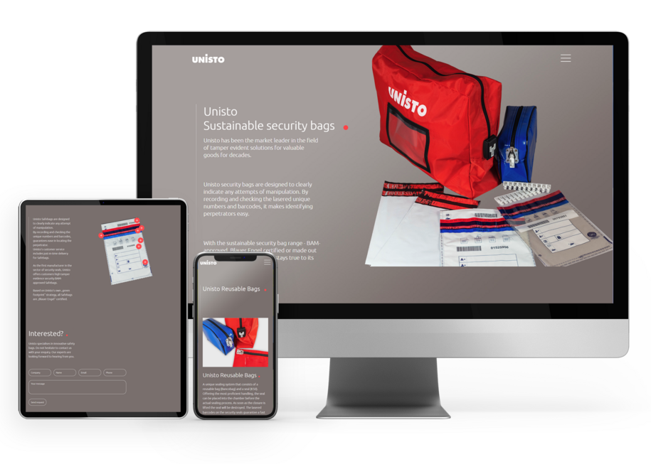 WordPress Microsite für Unisto Safebags