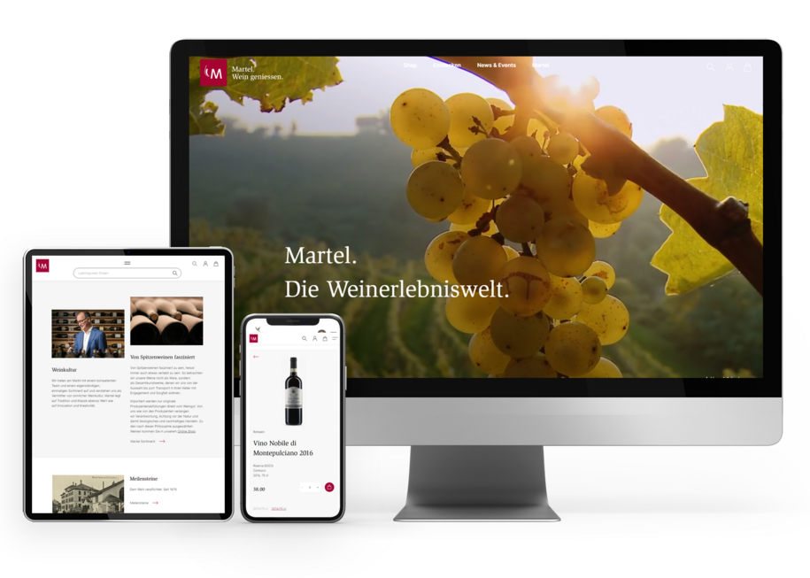 Onlineshop und Website für Martel mit Shopware, WordPress und PIM