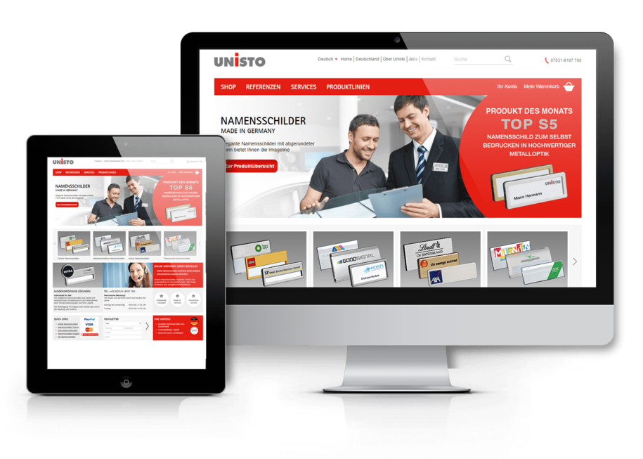 Magento Online Shops für Namensschilder - International