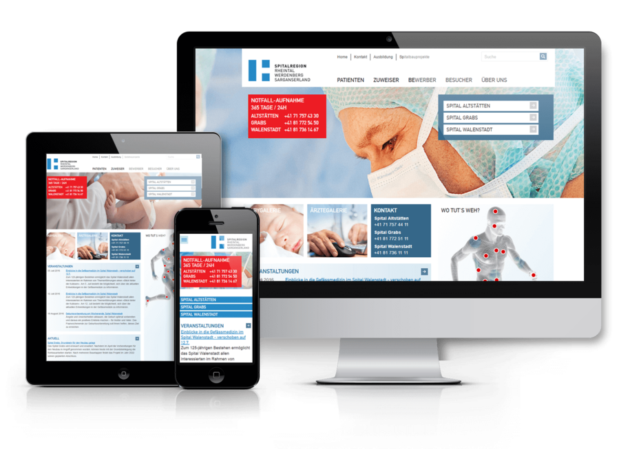 TYPO3 Website für die Spitalregion SRRWS