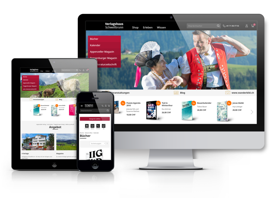 Magento Online Bücher Shop für das Verlaghaus Schwellbrunn