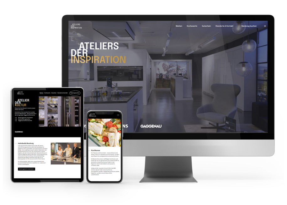 Website für die Bosch Siemens Gaggenau - Showrooms