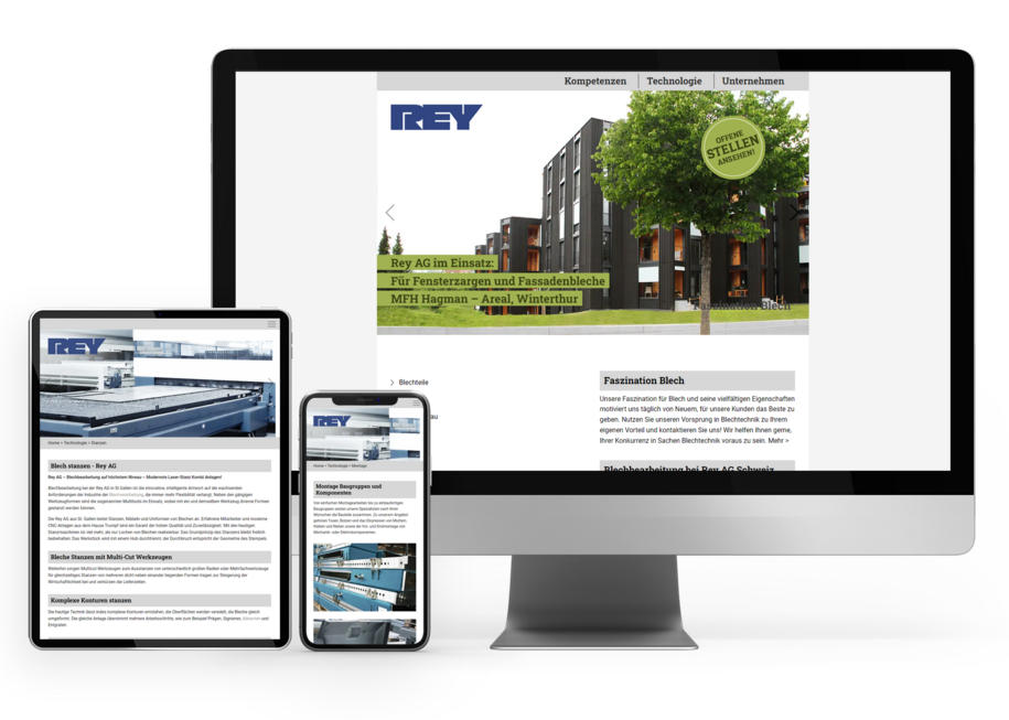 WordPress Website für Rey AG Blechtechnik 