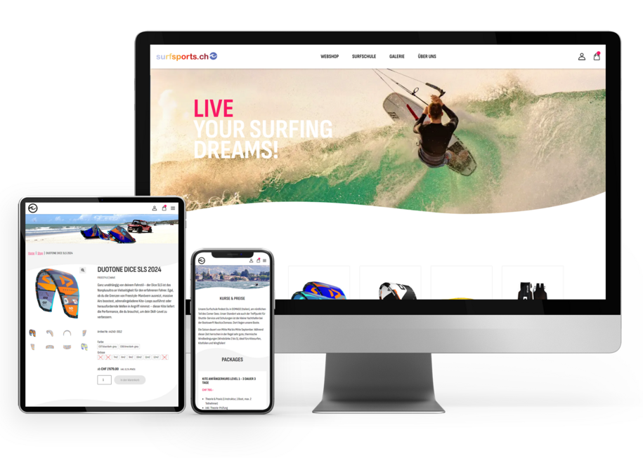 Onlineshop und Website für Surfsports mit WooCommerce und WordPress