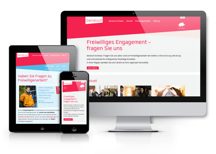 Multidomain Website / Microsite für Benevol