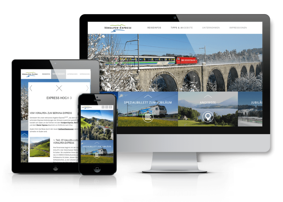 Responsive Website mir CMS für Voralpen-Express