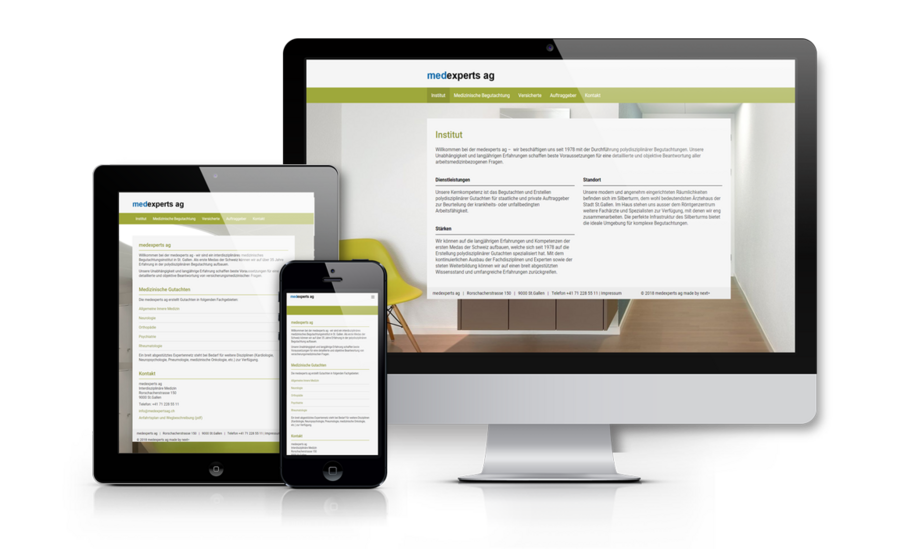 Internetpräsenz mit dem CMS TYPO3 für Medexperts AG