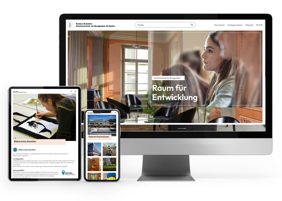 TYPO3 Website Kantonsschule am Burggraben St.Gallen