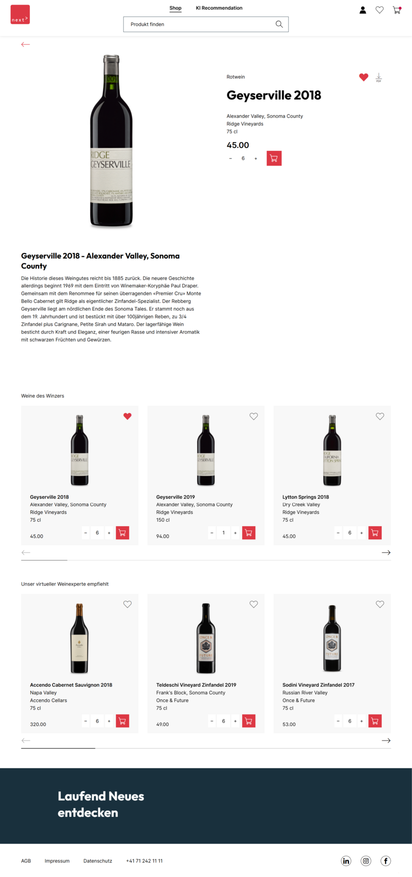 KI-Produktempfehlungen auf dem Produktdetail