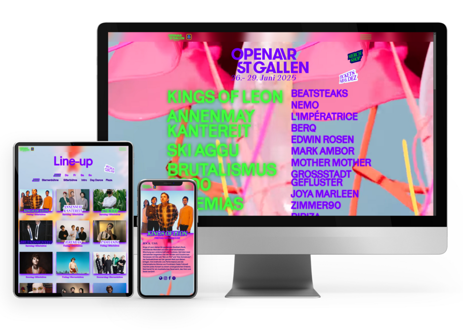 Website OpenAir St.Gallen 2025