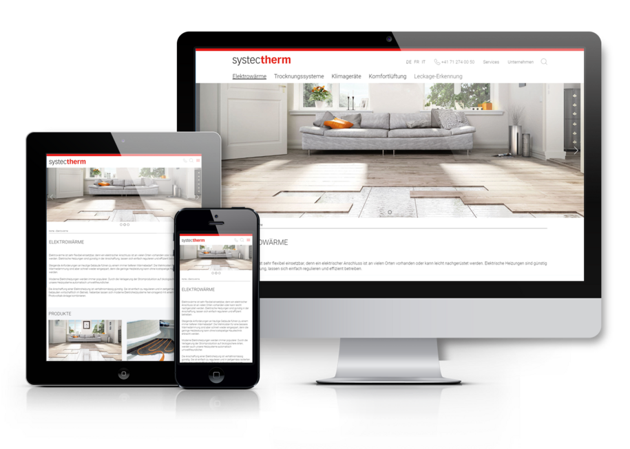 Systectherm Magento Online Shop mit CMS TYPO3