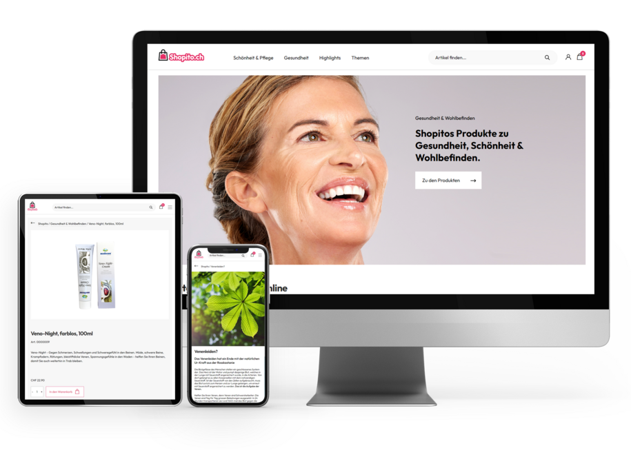 Onlineshop und Website für Shopito.ch mit WooCommerce, WordPress und PIM