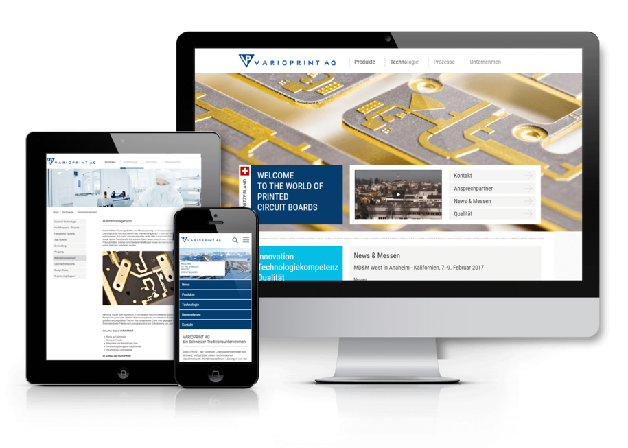 Webdesign und Umsetzung der Website für Varioprint AG
