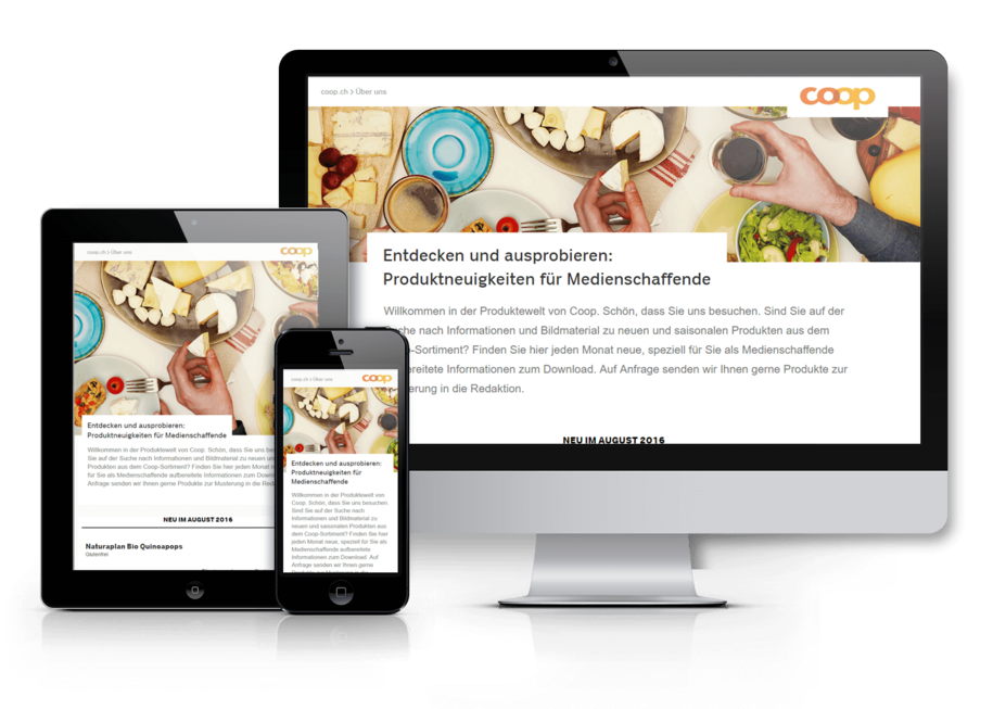 Next AG - Website mit CMS für Coop Website mit CMS für Coop