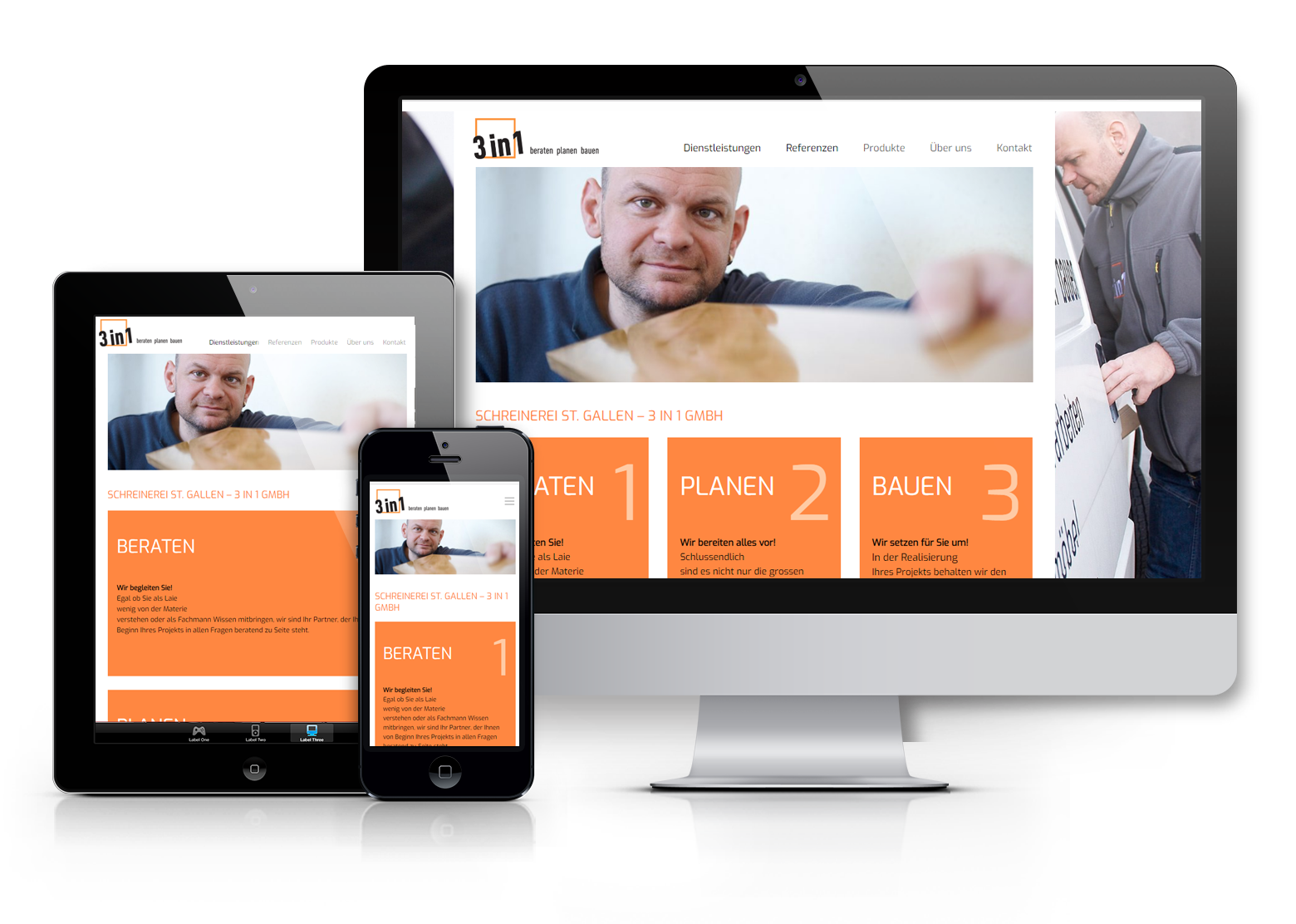 Redesign mit WordPress für 3 in 1 GmbH