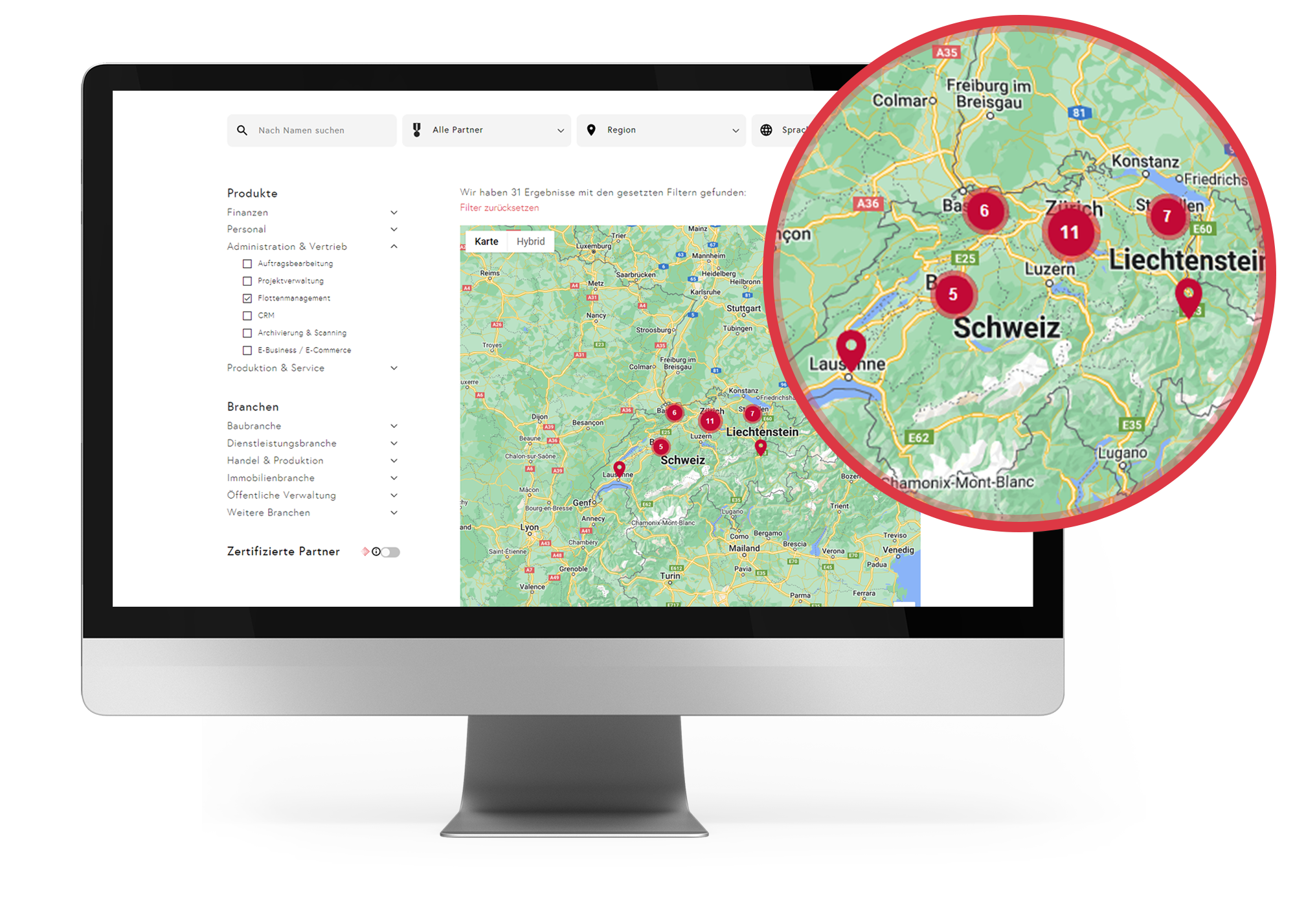 Abacus Partnerfinder. TYPO3-Extension mit Google Map