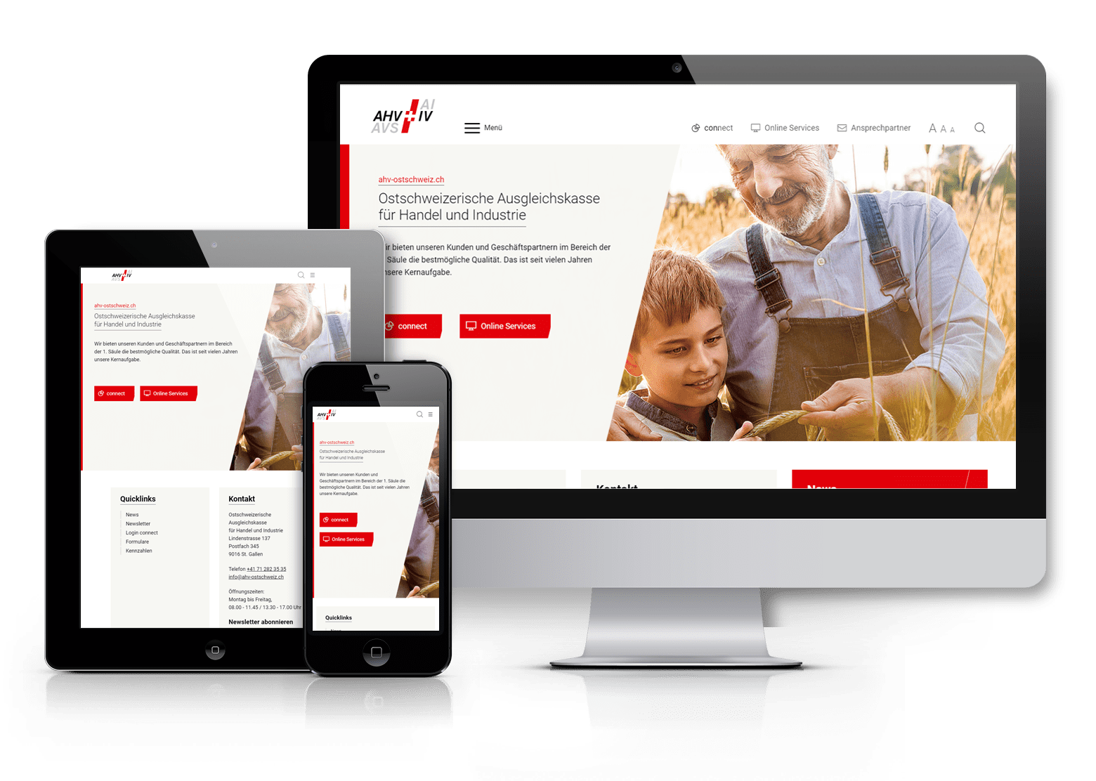 AHV Ostschweiz Webdesign und Umsetzung mit TYPO3