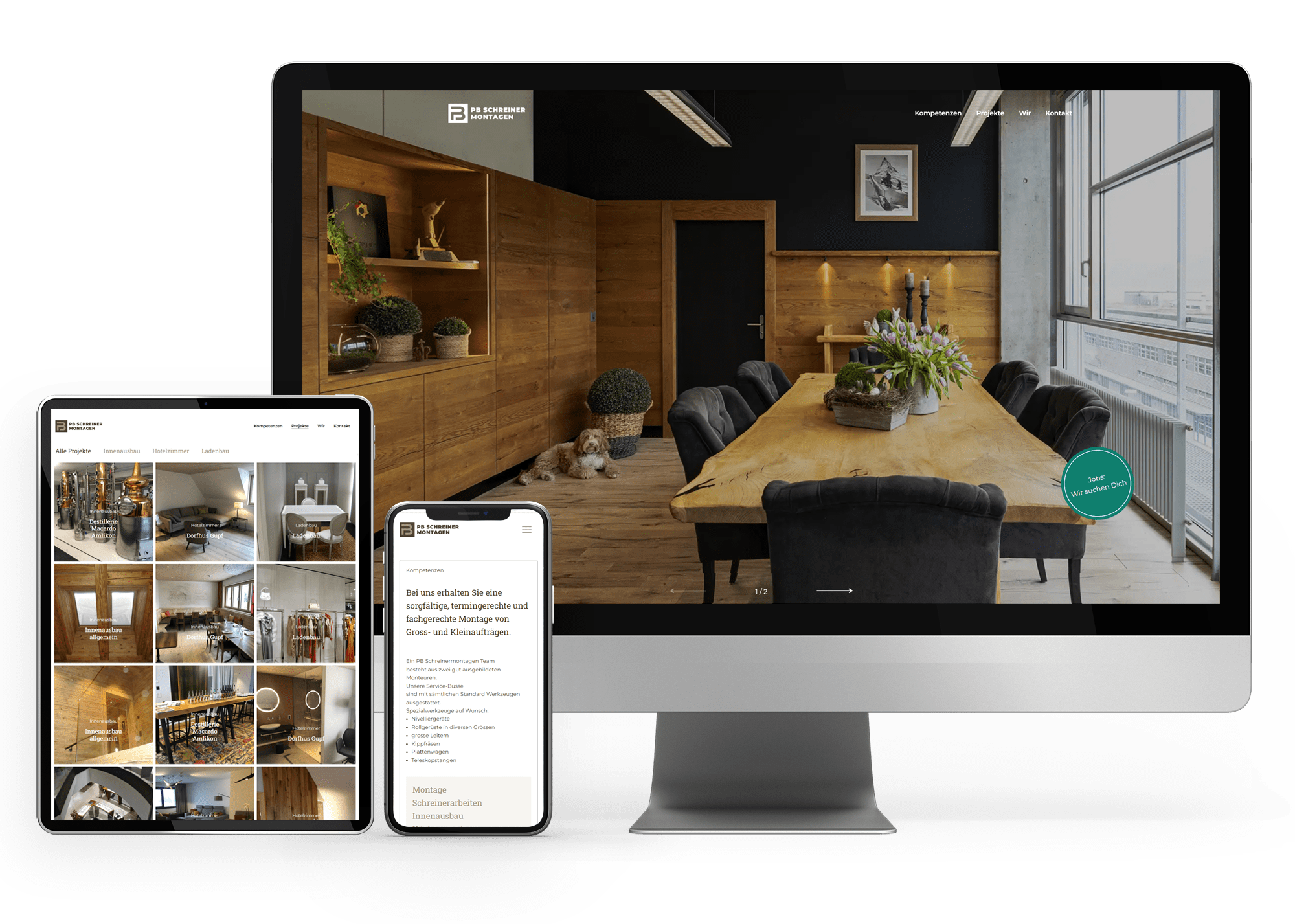 WordPress Website für Peter Baumgartner Schreinermontagen AG