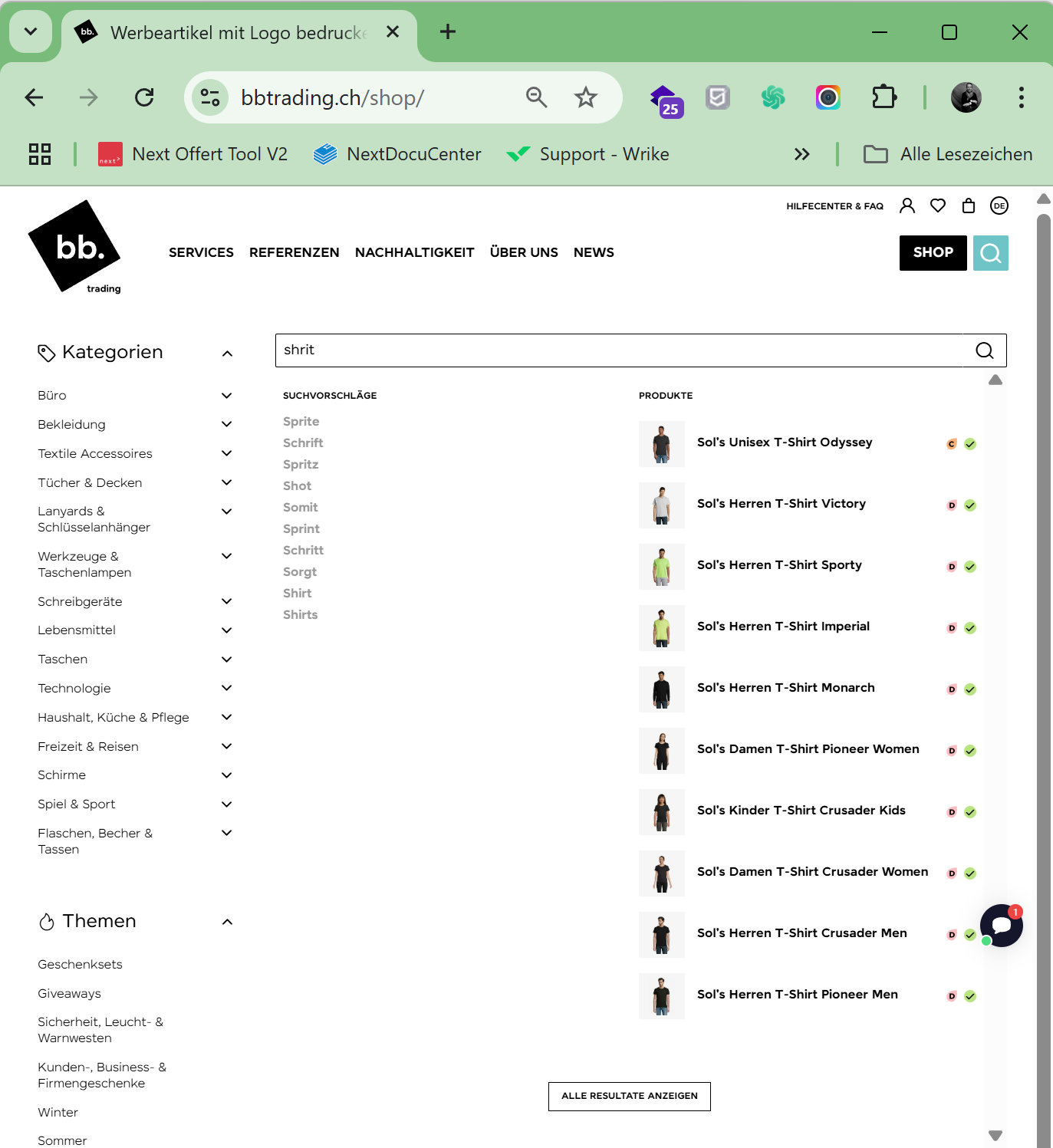 Next AG - Suche nach «shrit» ergibt sinnvolle Treffer – Vorschläge
