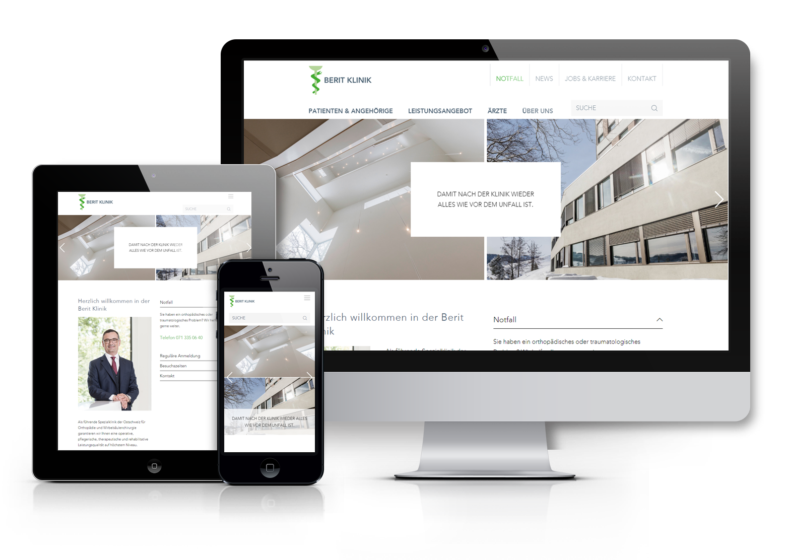Berit Klinik responsive Website mit Wordpress