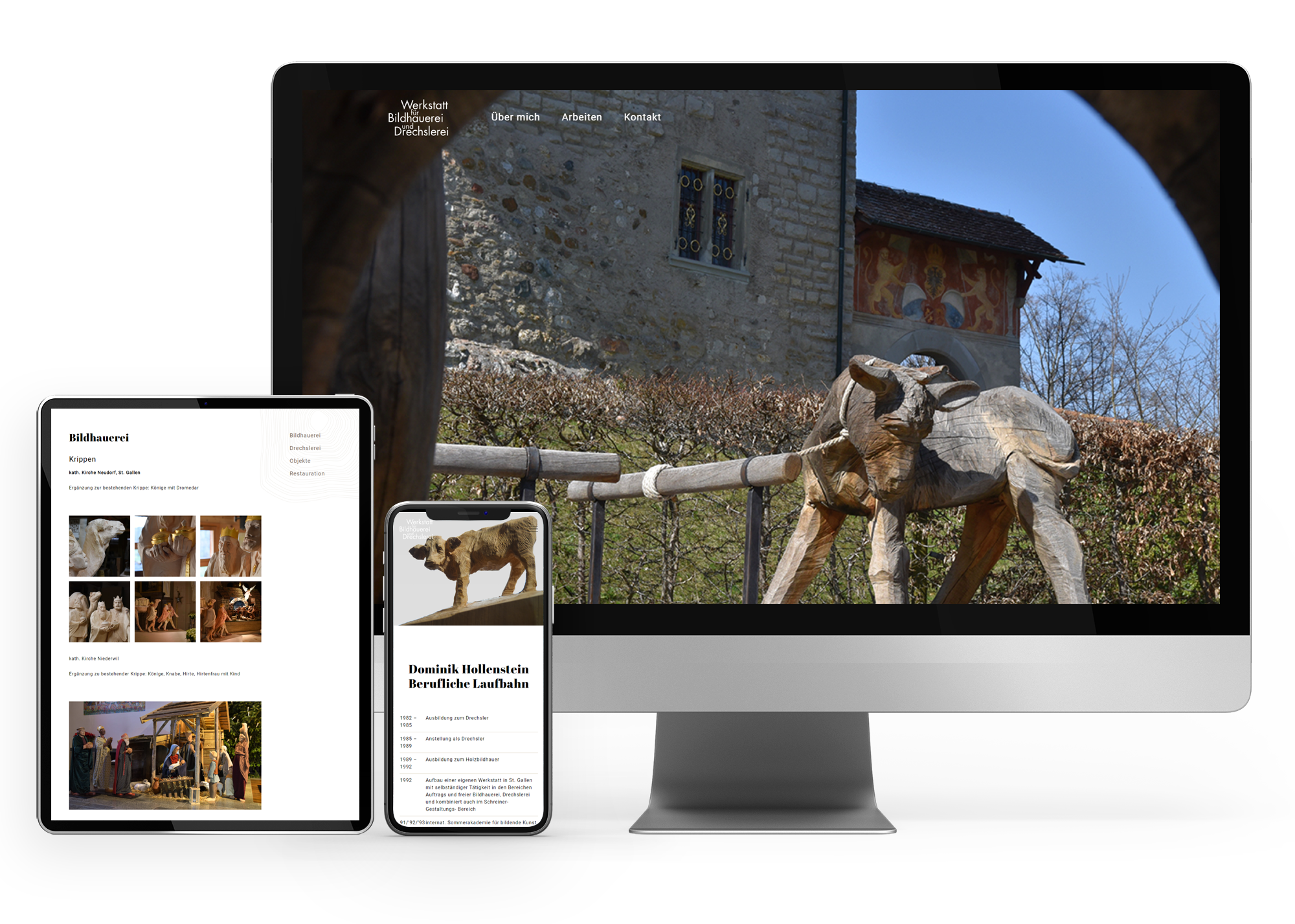 WordPress Website für die Werkstatt Bildhauerei Hollenstein