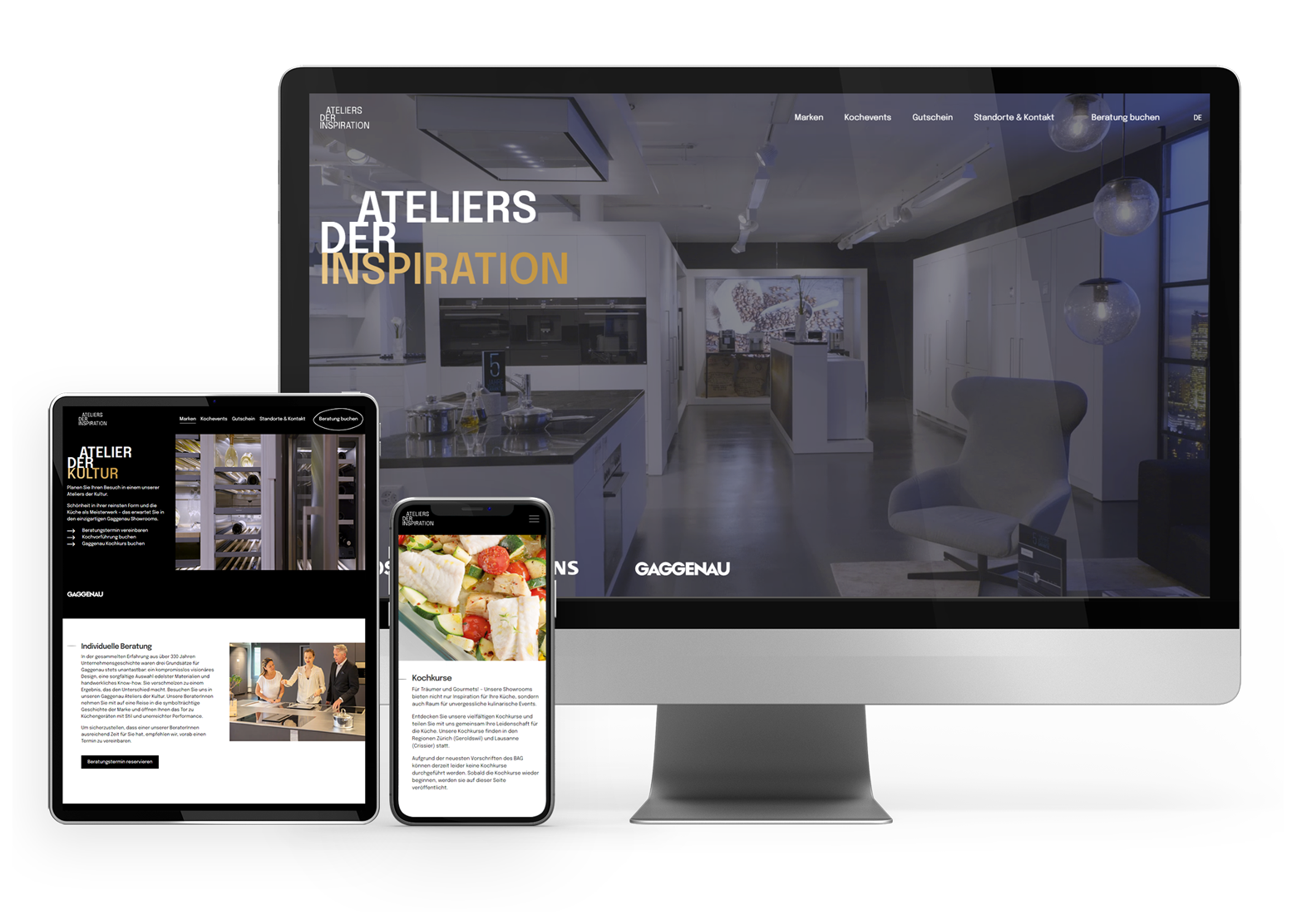 Website für die Bosch Siemens Gaggenau - Showrooms