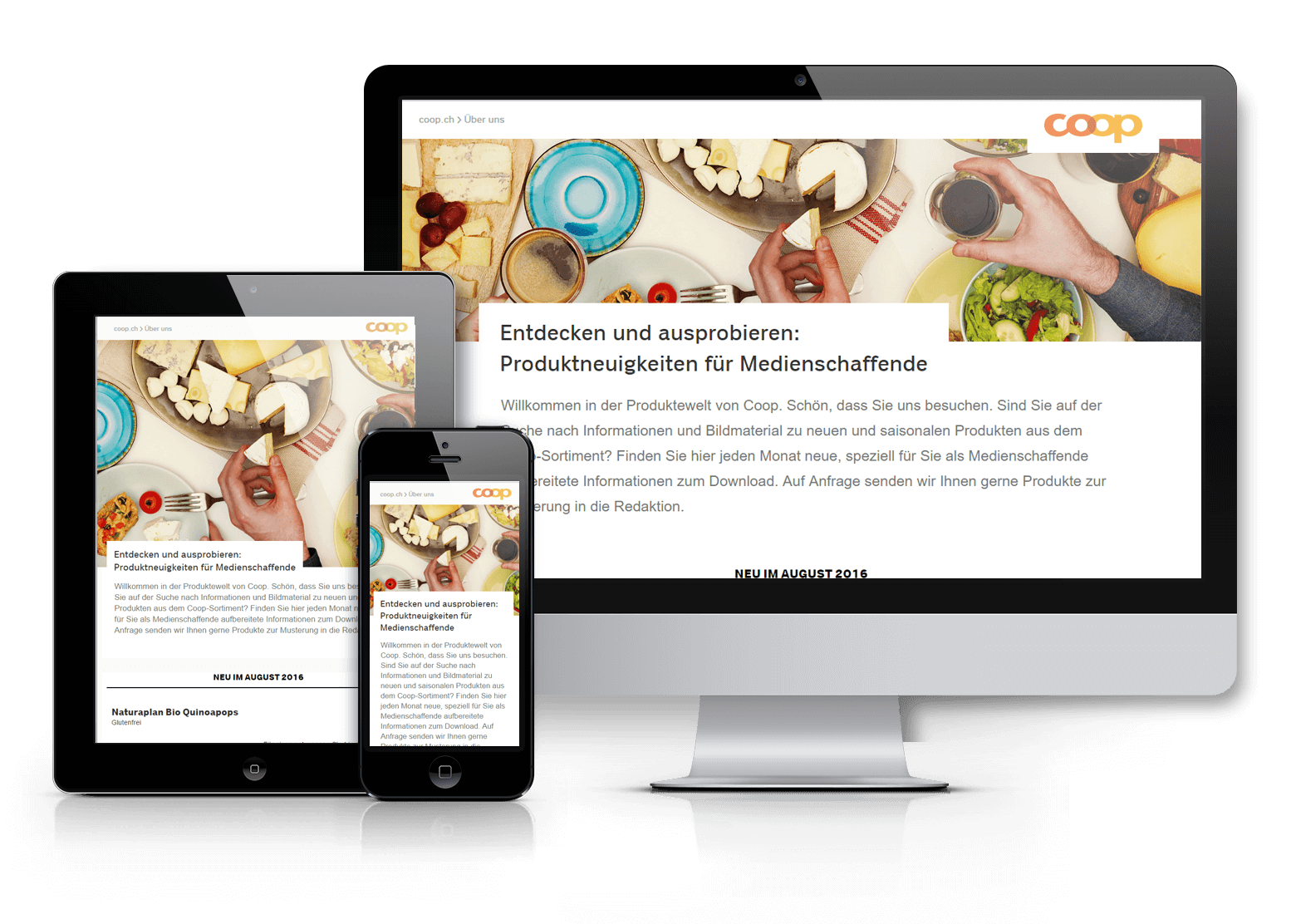 Website mit CMS für Coop