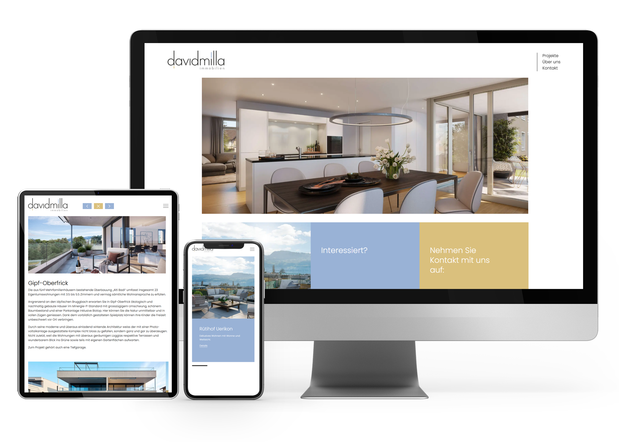 WordPress Website für davidmilla immobilien ag