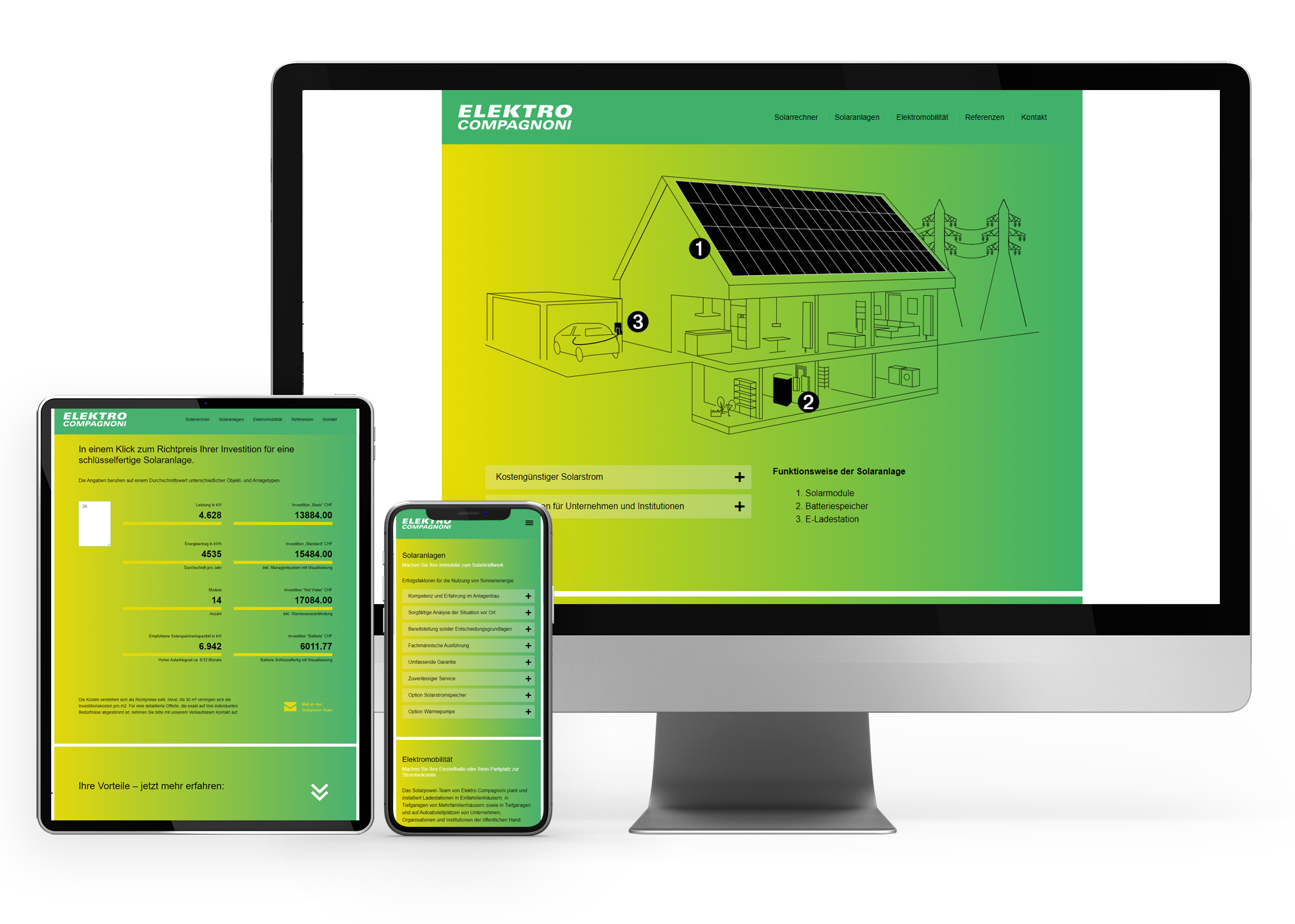 WordPress Website mit Solarrechner