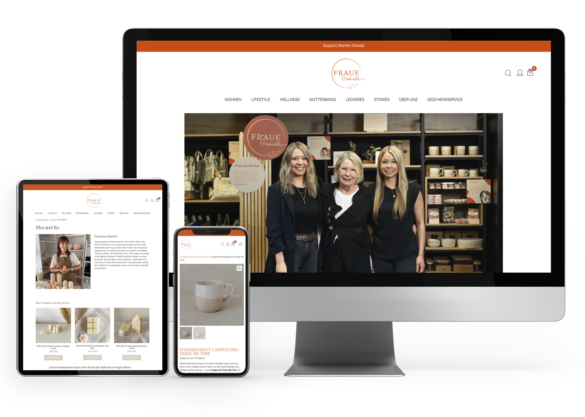 Onlineshop und Website für Frauegschichte mit WooCommerce und WordPress
