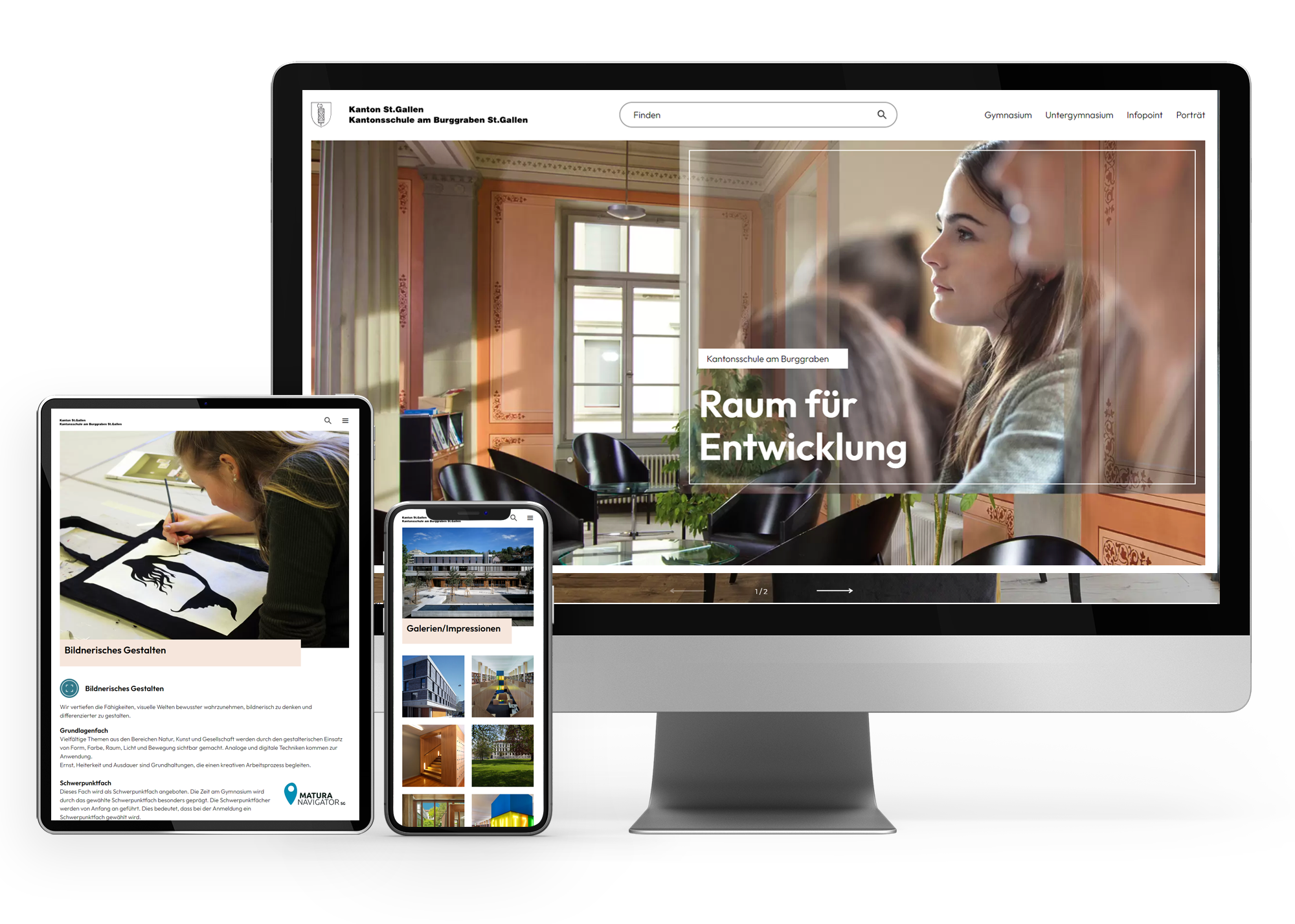TYPO3 Website Kantonsschule am Burggraben St.Gallen