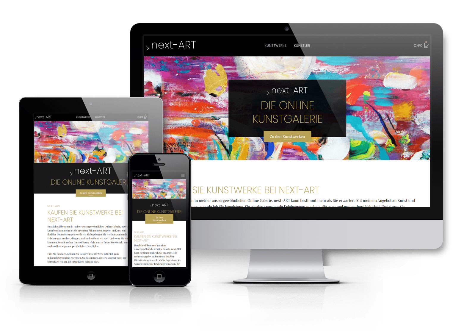 Next-Art Website und Online Shop