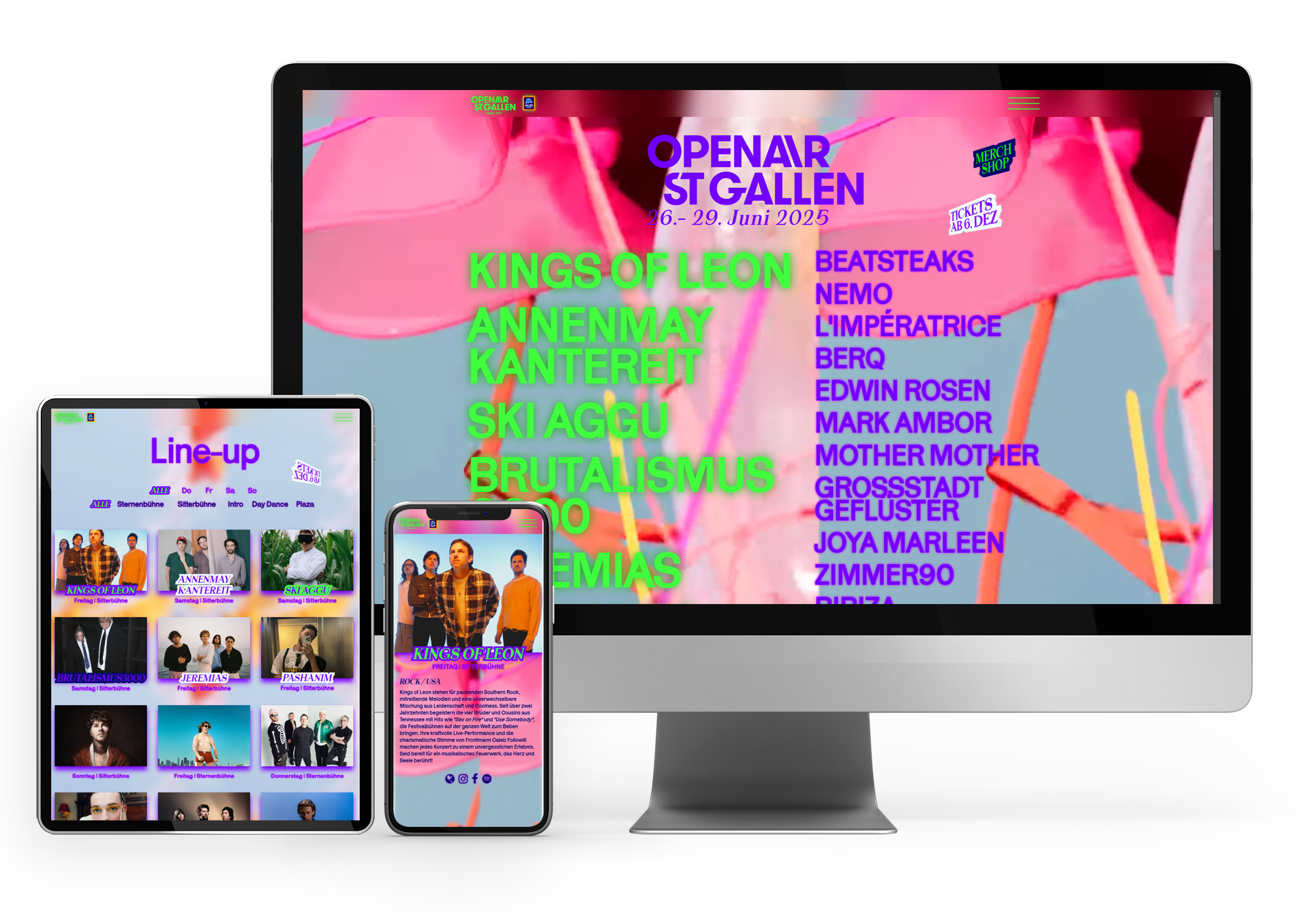 Website OpenAir St.Gallen 2025