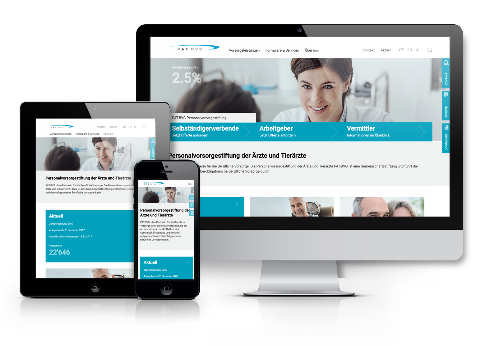 Mehrsprachiges responsive Website mit CMS für PAT-BVG
