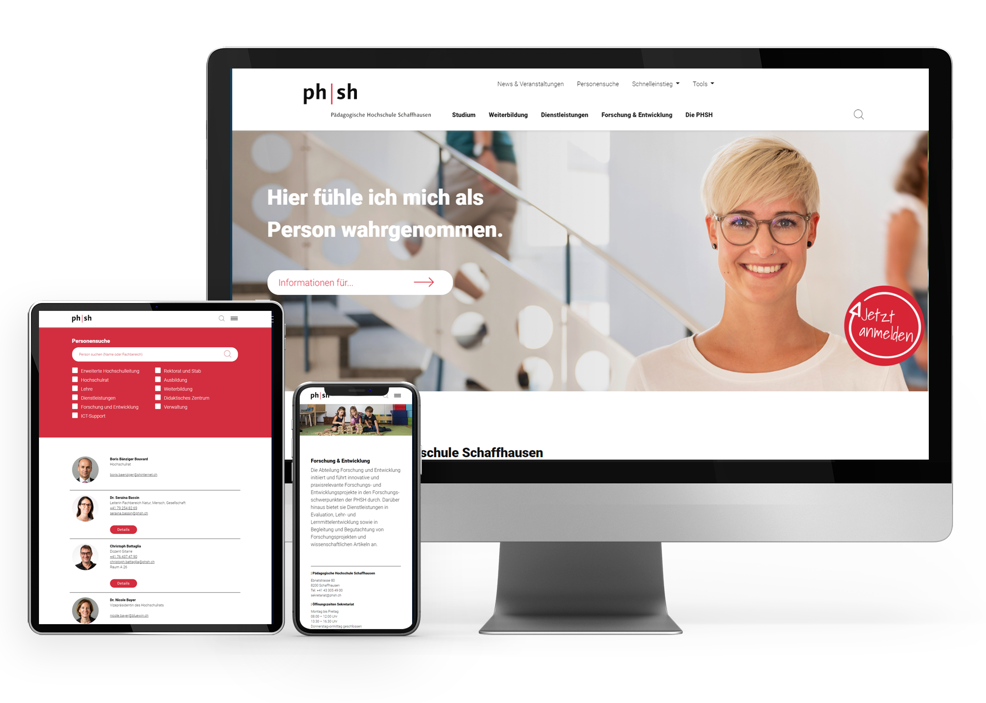 TYPO3 Website Pädagogische Hochschule Schaffhausen