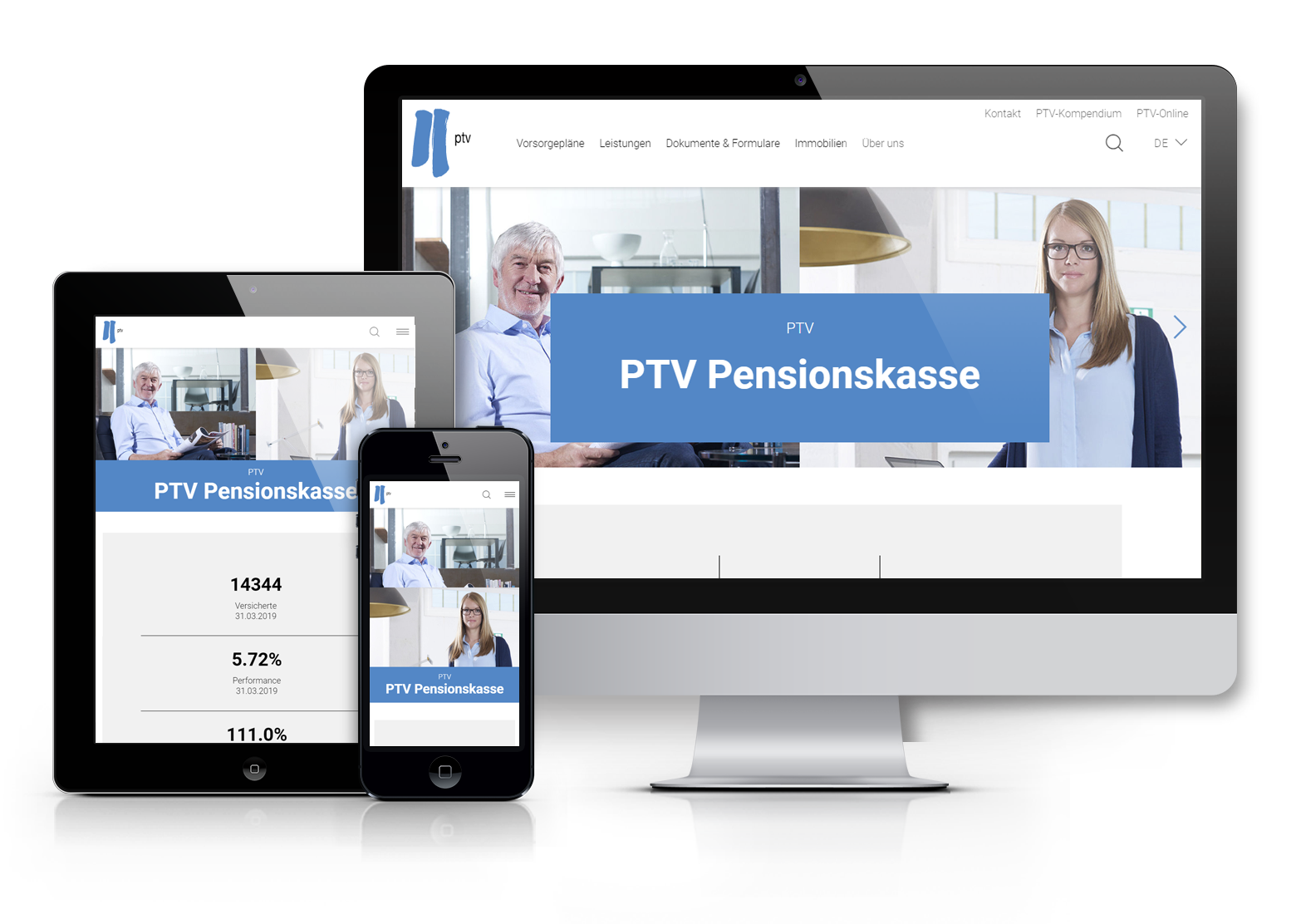 PTV Pensionskasse mit CMS TYPO3