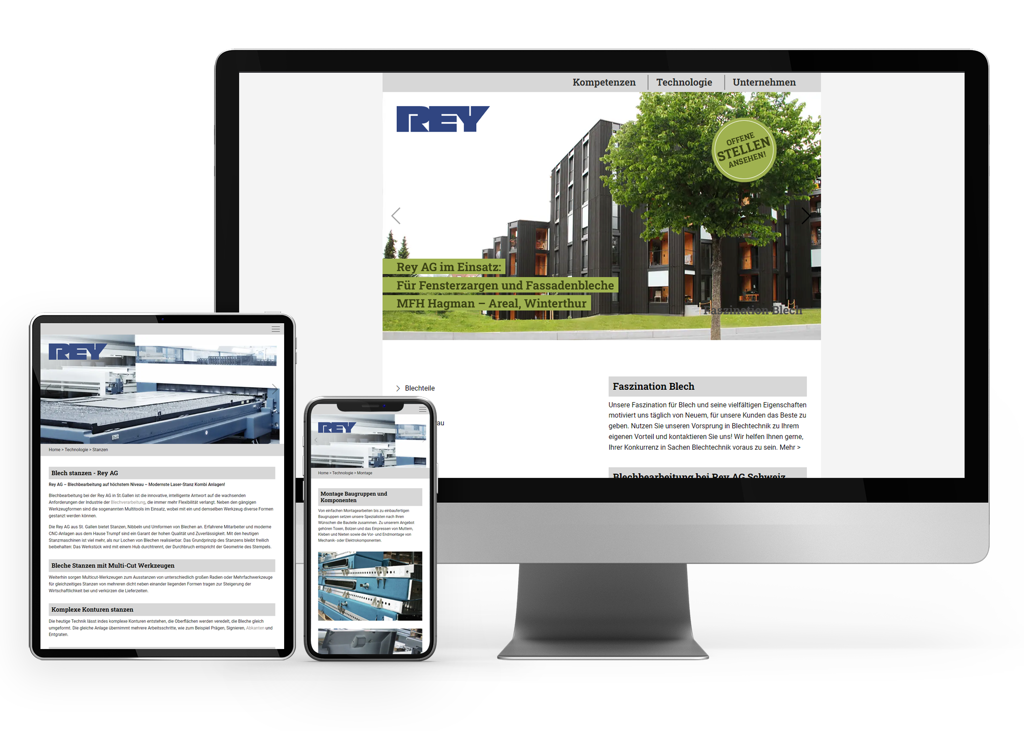 WordPress Website für Rey AG Blechtechnik 