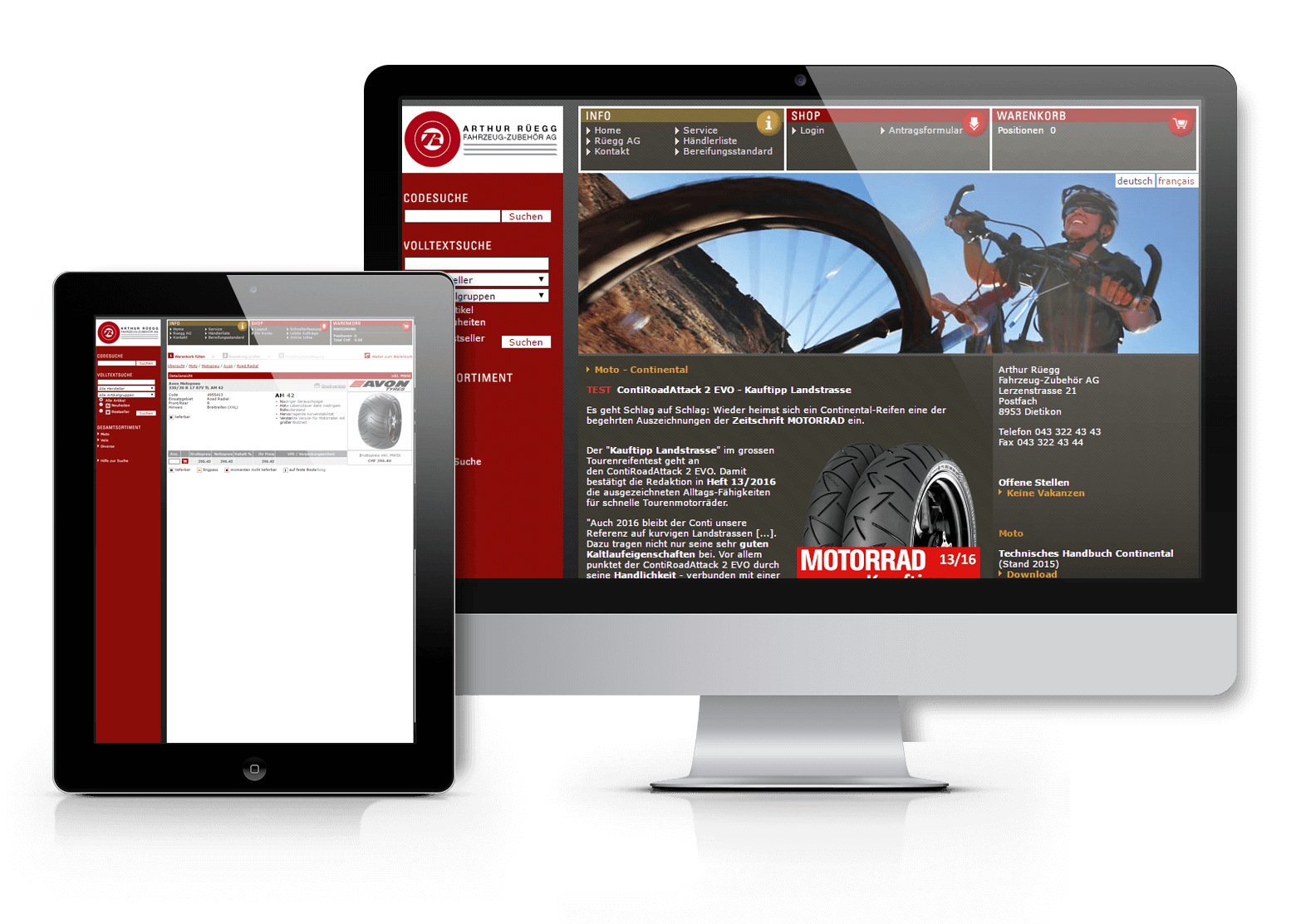 E-Commerce Abacus AbaShop mit TYPO3 CMS für Rüegg AG