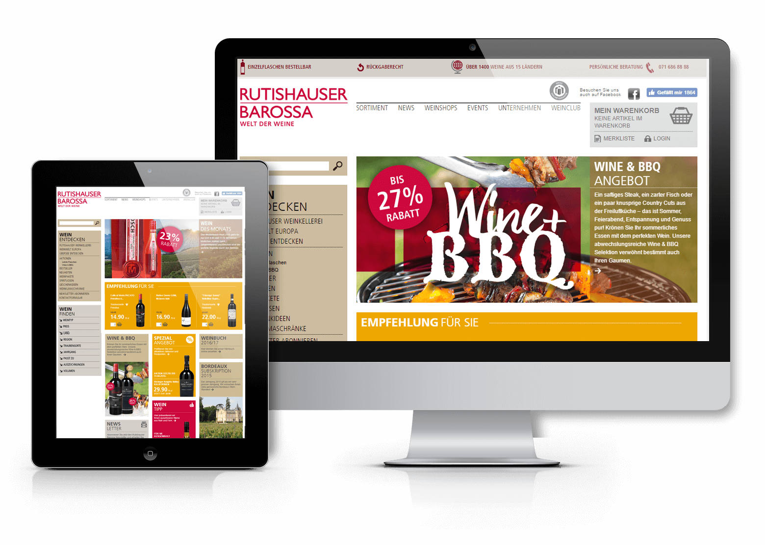 Magento Online Shop für Rutishauser Weine