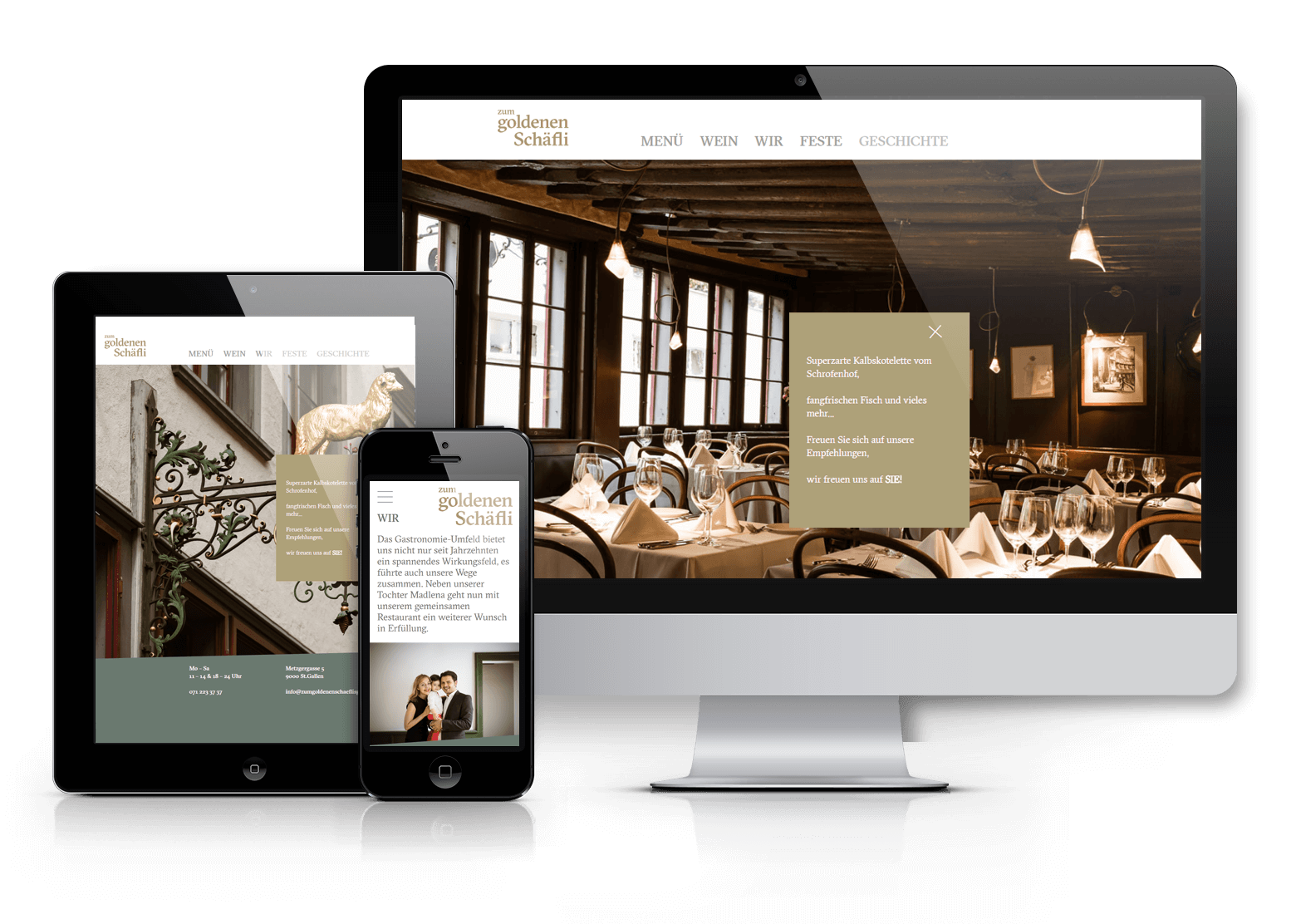 Neue Website für das Restaurant zum goldenen Schäfli